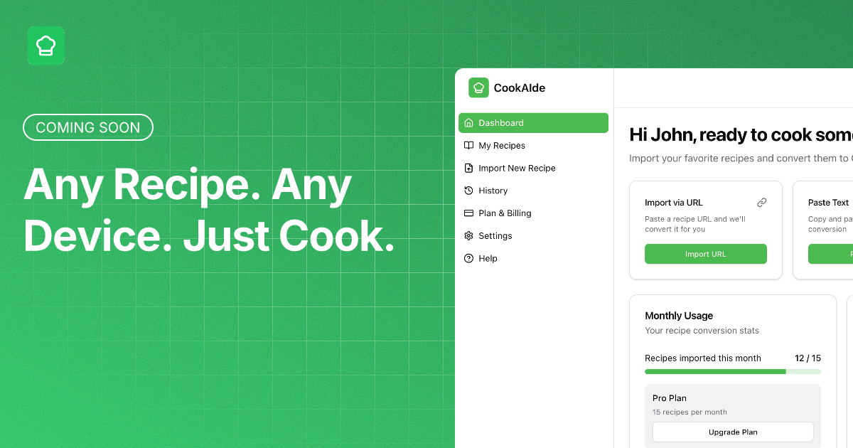 CookAIde - Revolutionary AI Kitchen Assistant | Transform Any Recipe